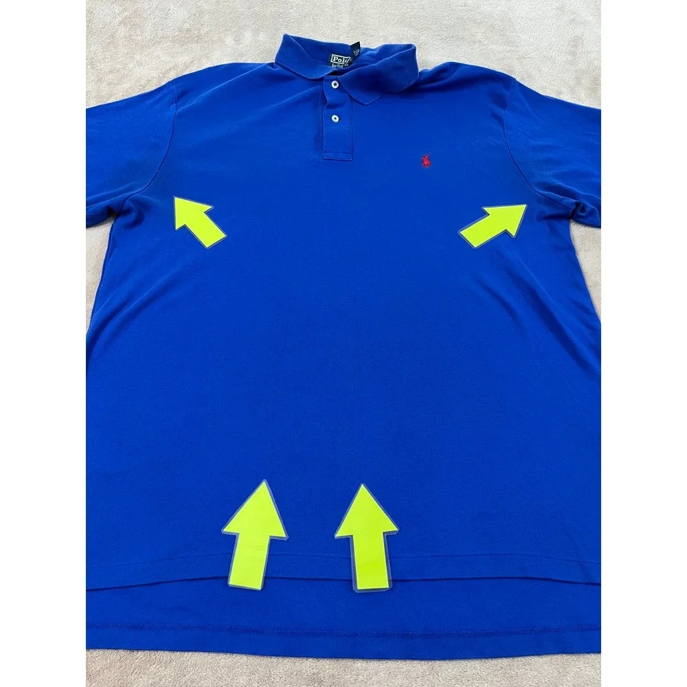 Polo Ralph Lauren Men's L Tall Blue Pony Logo Cotton Polo Shirt Short sleeve